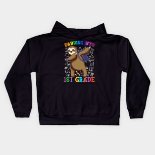 Dabbing Into 1st Grade Sloth Shirt Back To School Gifts Kids Hoodie